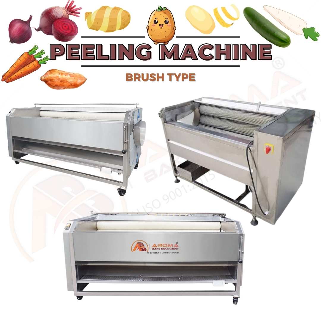 Brush Type Potato and Vegetable Peeling Machine 750 Kg Per Hour
